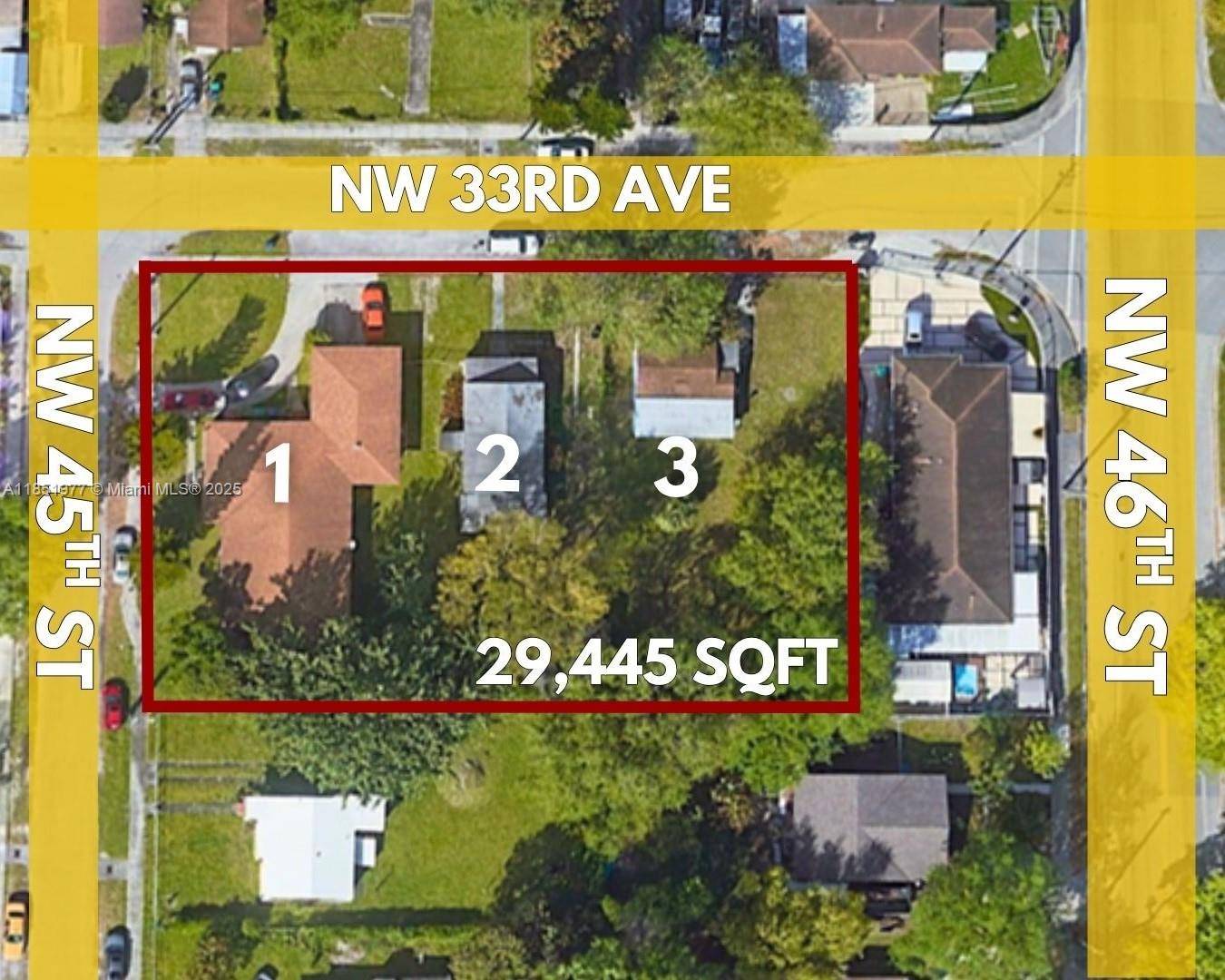 Rare Opportunity ! Spacious 29, 445 SF residential lot just blocks from Hialeah, featuring a portfolio of three legal properties under one folio.