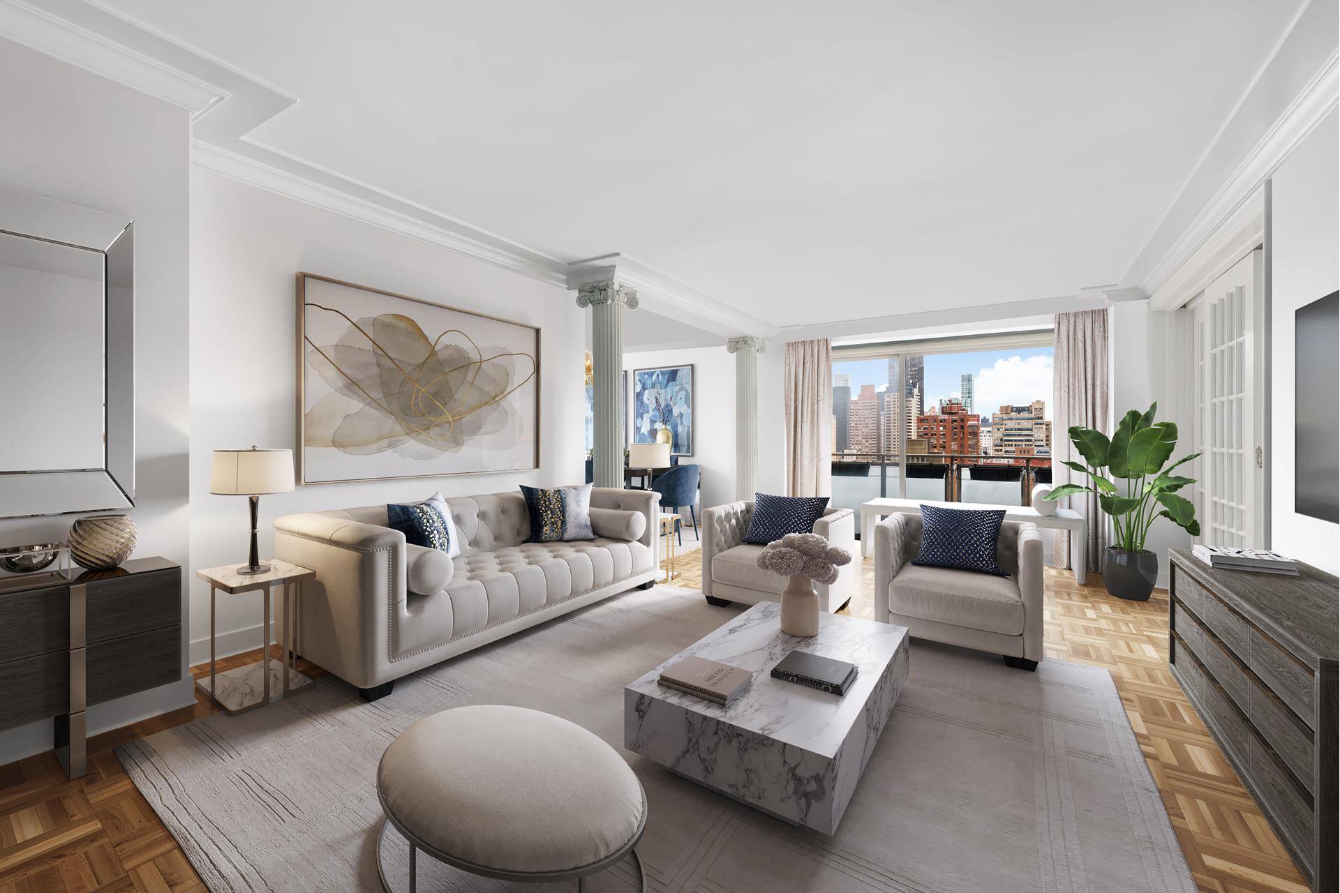 Breathtaking river, bridge and city views, bathed in natural light from oversized windows facing north and west plus a large private outdoor terrace !