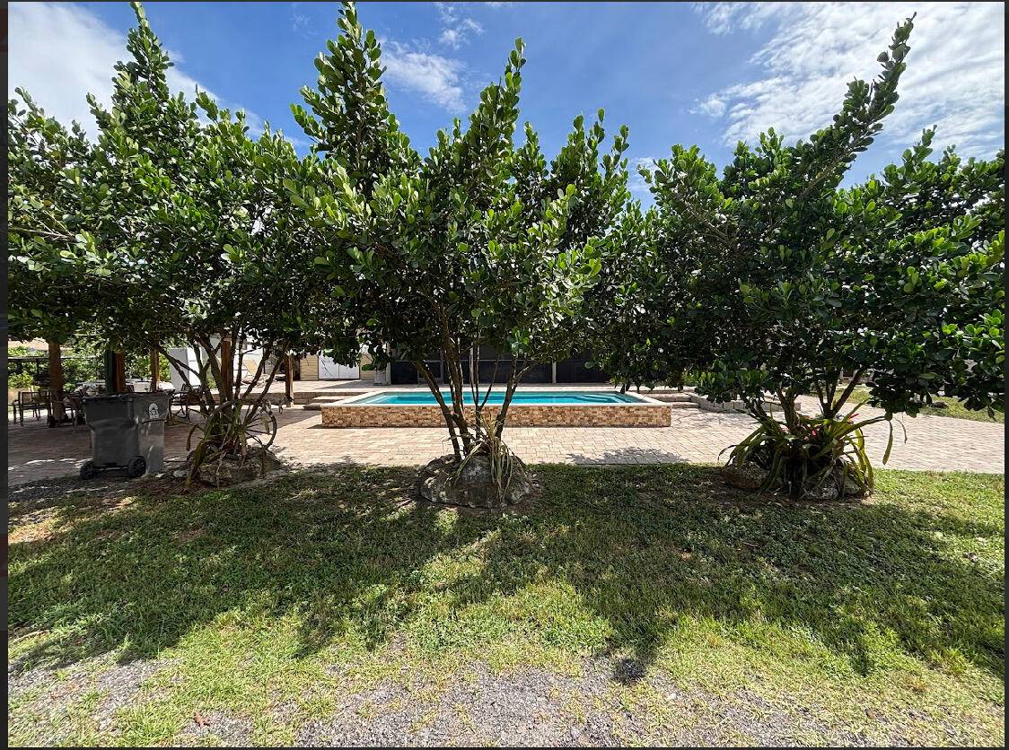 Beautiful home completely renovated electric gate with a 6 stall barn with back paddock, front pasture, groomsman's quarters, salt water pool, cabana with attached electric awning.