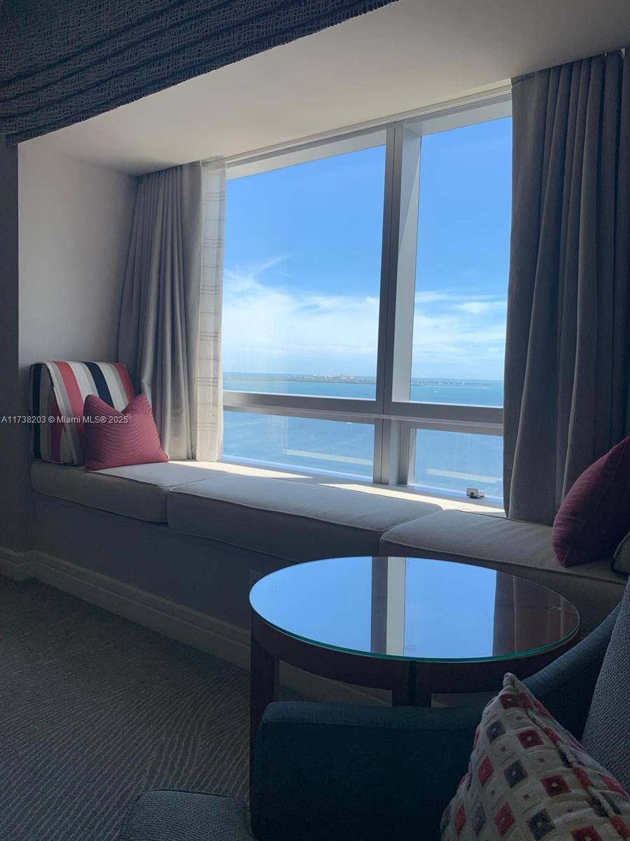 The Four Seasons Miami Hotel makes its home in the second tallest building in Florida offering sweeping views of Biscayne Bay and the city.