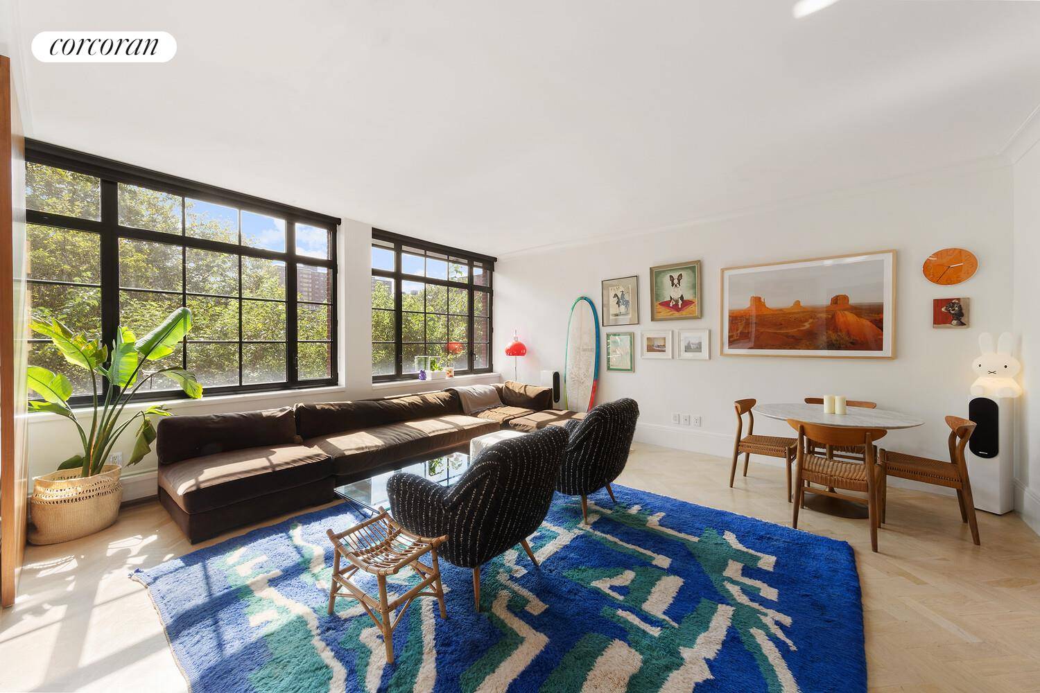 This two bedroom, two bath home perfectly melds luxury and industrial aesthetics.