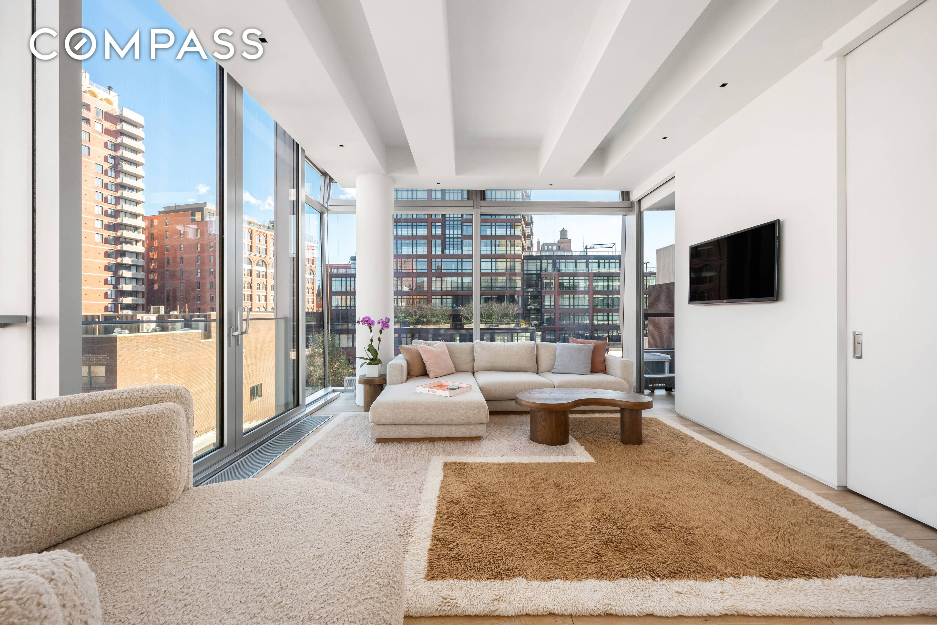 Residence 6B is a light filled contemporary condominium with extraordinary views, located at 166 Perry between Washington and West Streets in the prime Far West Village.