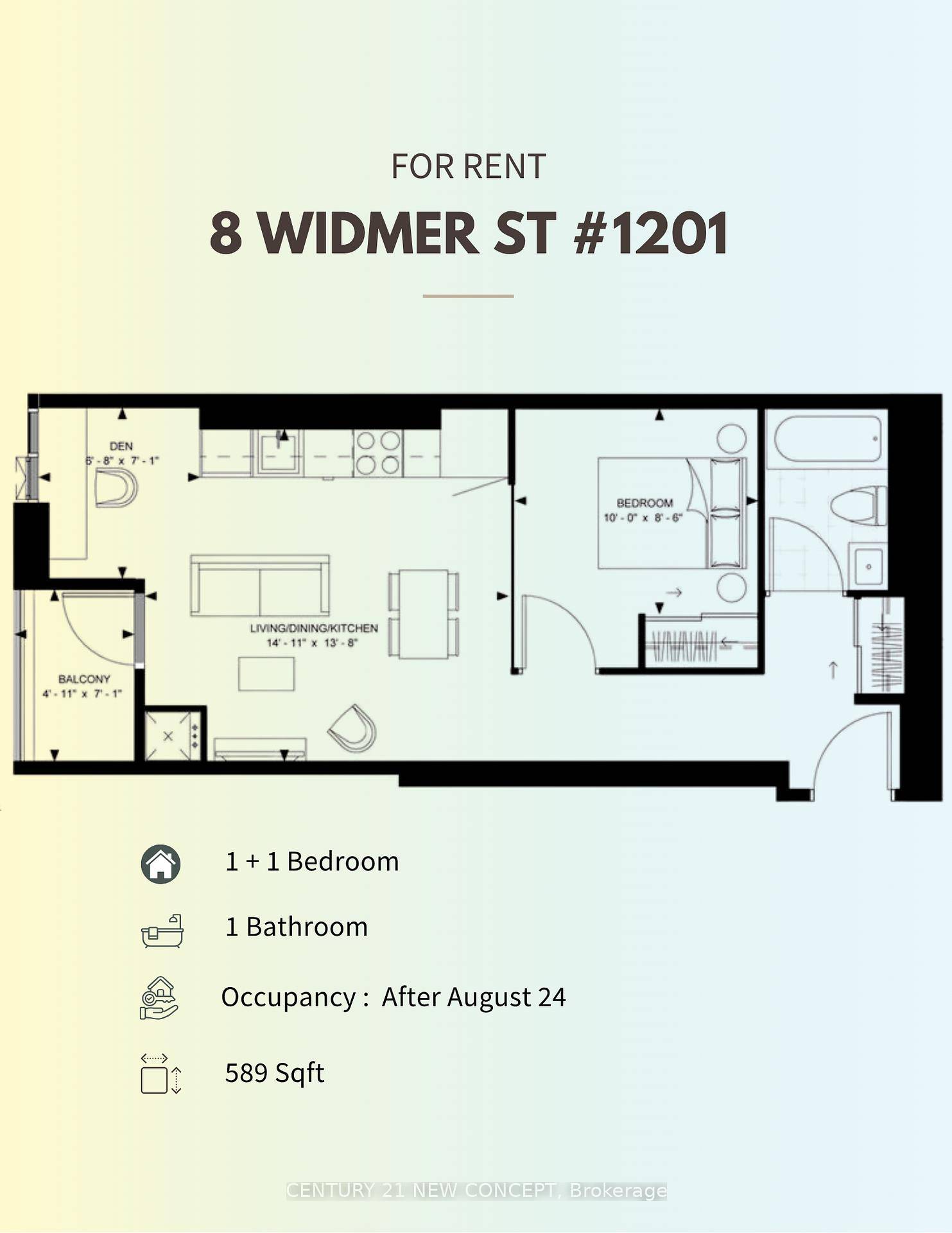 Welcome to Theatre District Condos 1 Bed Den.