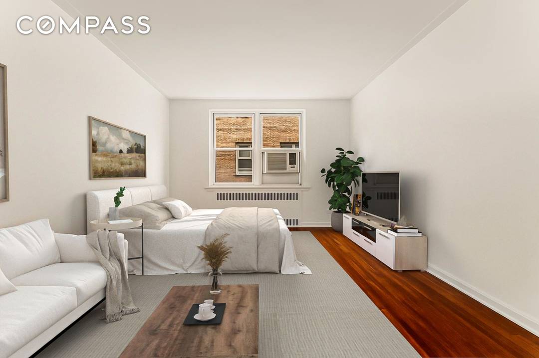 Seller offering to pay first year maintenance Nestled in the heart of Midtown West, this oversized studio with a smartly designed layout offers both comfort and flexibility.