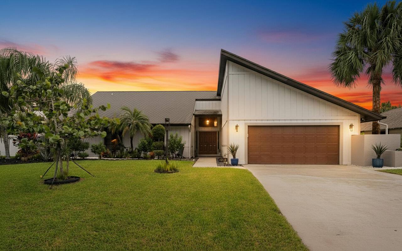 Step into a one of a kind California contemporary masterpiece designed by architect Steve Yakes, tucked away in the coveted Gardens Glen community of Palm Beach Gardens.