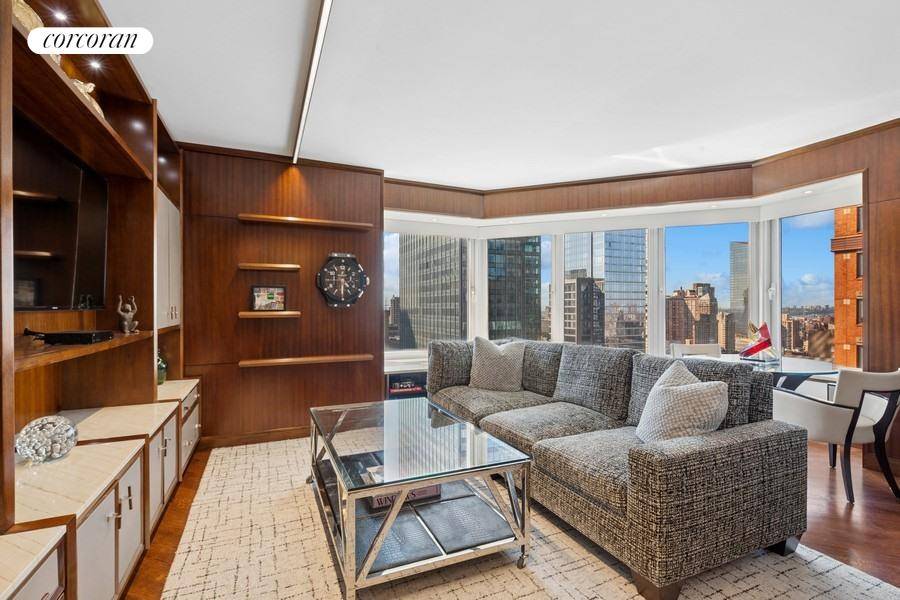 Residence 3607 is a sun filled one bedroom, one and a half bathroom home with open views through five expansive windows west toward the Hudson River and Columbus Circle, and ...