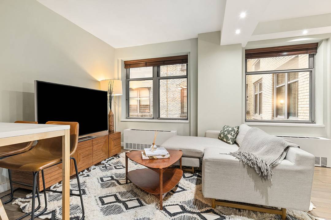 Located just one block from Central Park in a full service condo, this spacious and quiet studio offers comfort, style and every day convenience.