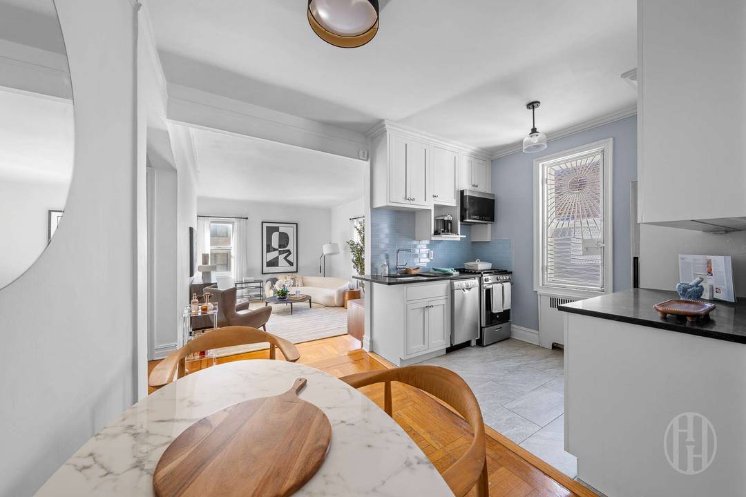 Sunlight, city views, and pre war charm on the top floor of one of Prospect Heights' most sought after cooperatives.