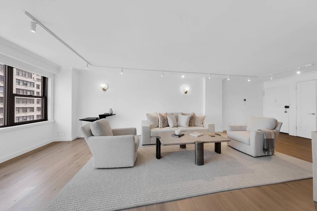 This beautifully renovated and sun drenched 1 bedroom, 1 bathroom home features an expansive layout and refined finishes throughout.