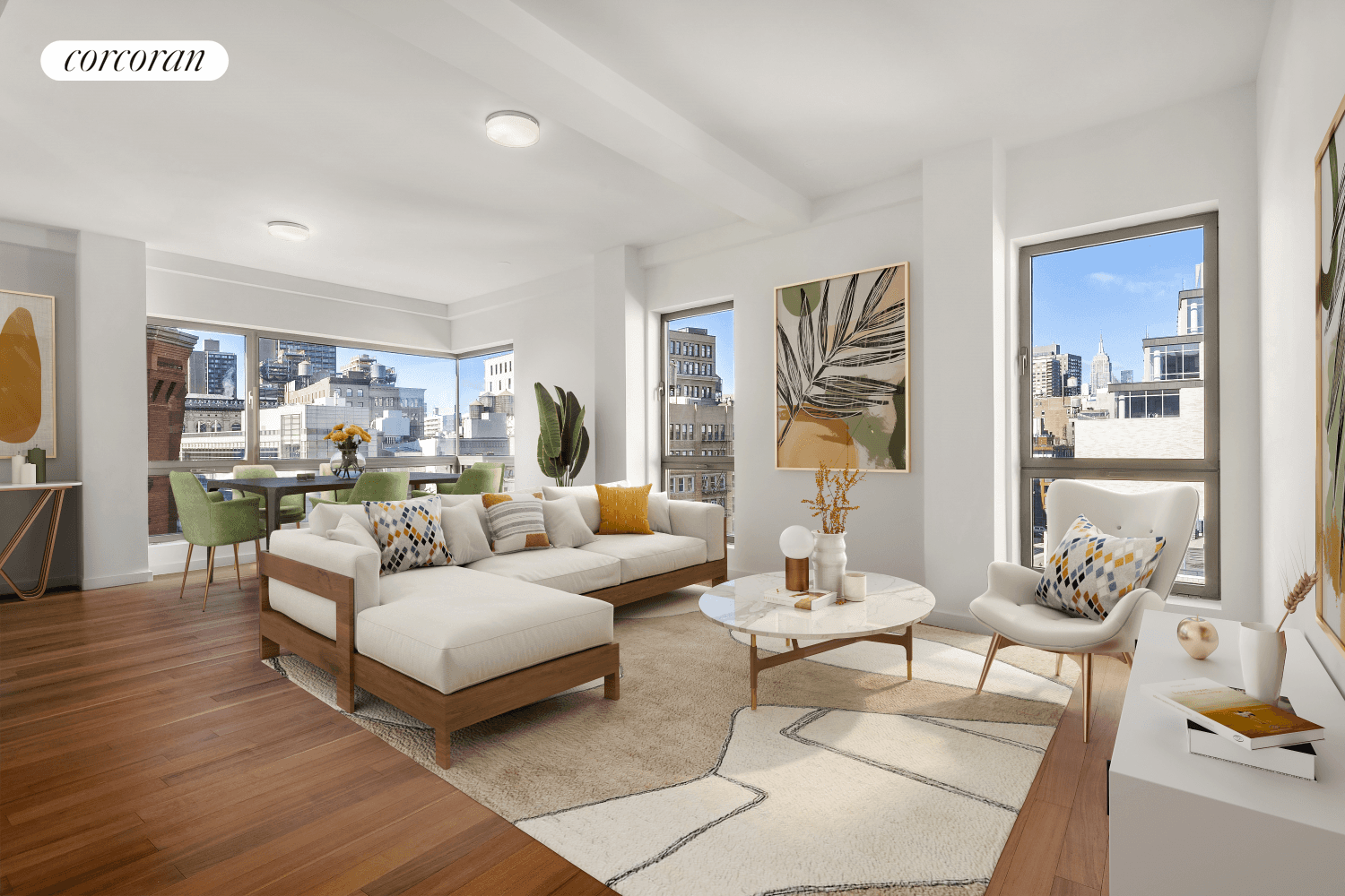 Prime NoLita full floor corner 3 bedroom with floor to ceiling double pane windows, private keyed elevator and a large terrace.