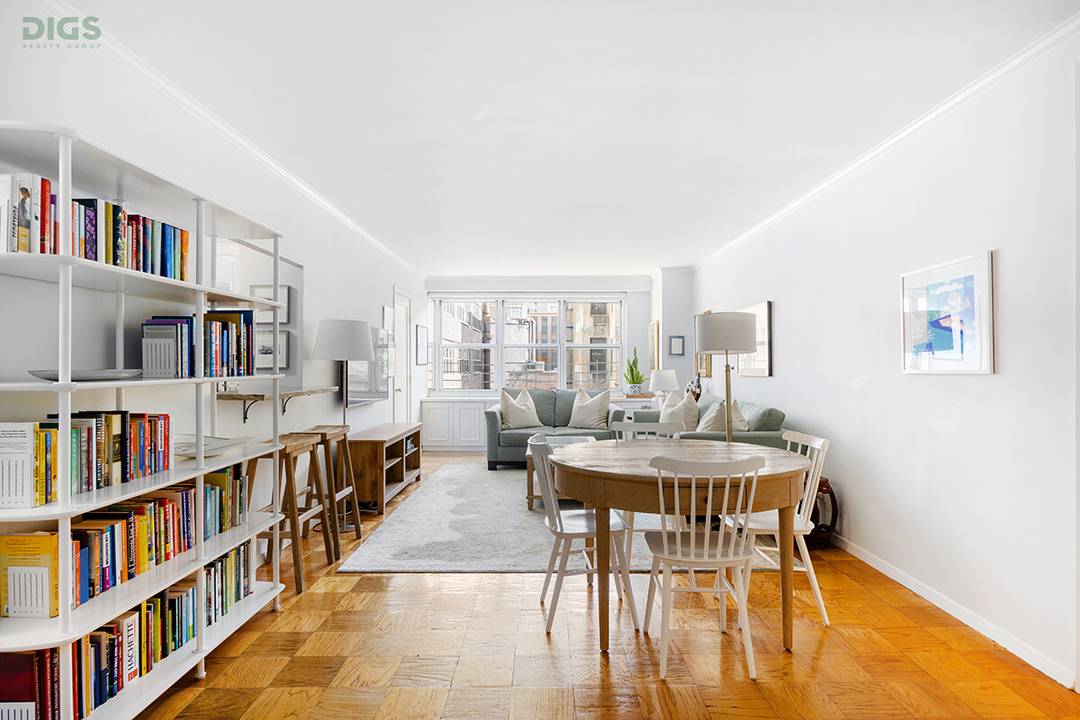 Move right into this pin drop quiet Junior 4, thoughtfully converted to a 2 bedroom, 1 bath home, featuring an oversized living room and exceptional closet space throughout.