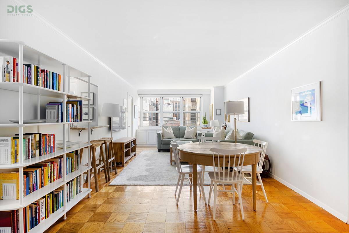 Move right into this pin drop quiet Junior 4, thoughtfully converted to a 2 bedroom, 1 bath home, featuring an oversized living room and exceptional closet space throughout.