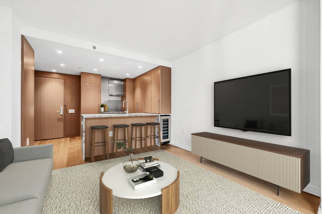 Perched high above Midtown, Residence 35G is a south facing one bedroom offering abundant natural light and open skyline views through floor to ceiling windows.