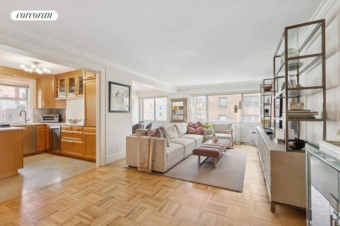 Newly listed, sprawling three bedroom three bath postwar cooperative at 200 East 78th Street.