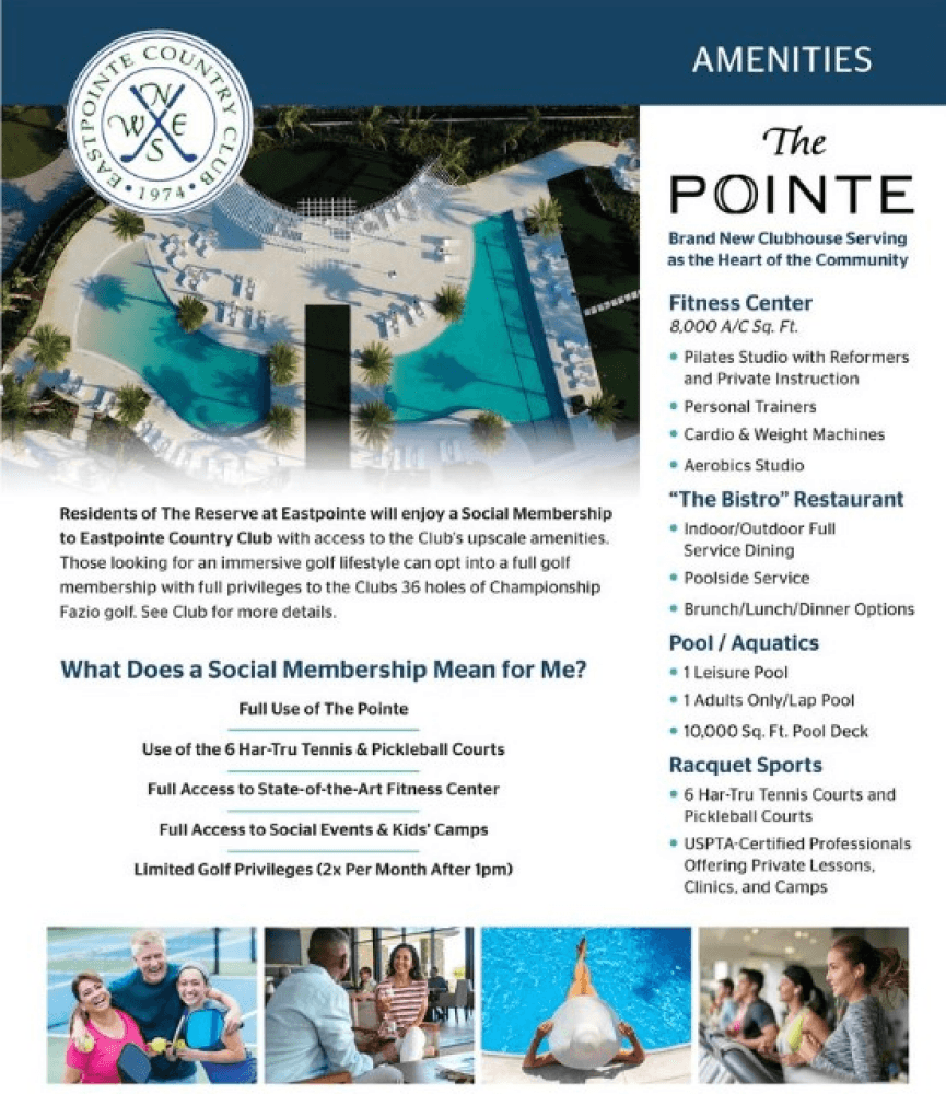 NEW CONSTRUCTION Premier Country Club living awaits you at Eastpointe.