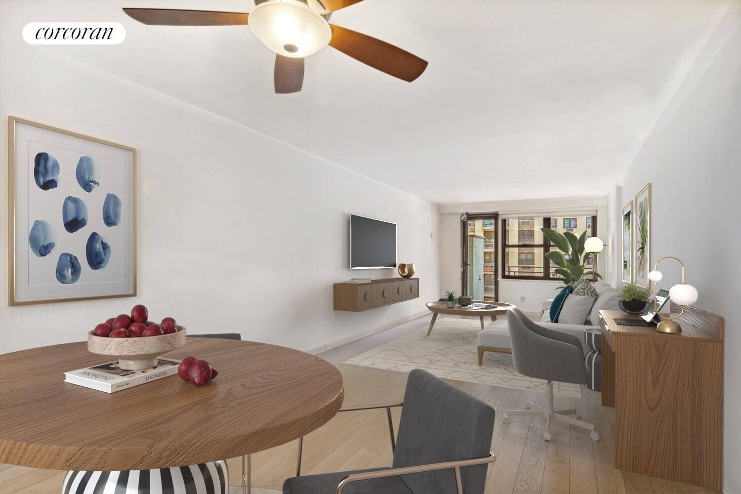 JUST LISTED Renovated 1 Bedroom with Expansive South Facing Balcony in Full Service Upper East Side Co op Welcome to Residence 9N at 345 East 81st Street a sun drenched, ...