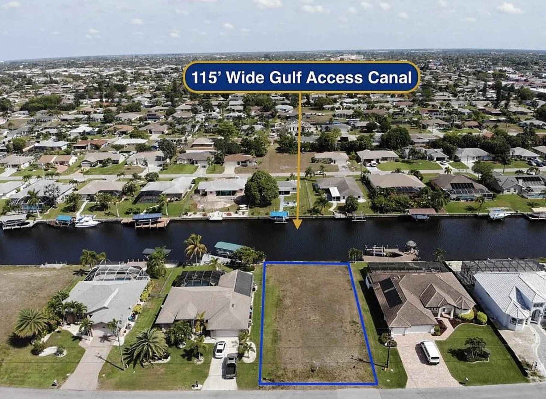 Gulf Access Lot with 115 Ft of Rondo Canal Frontage Prime Cape Coral Location !