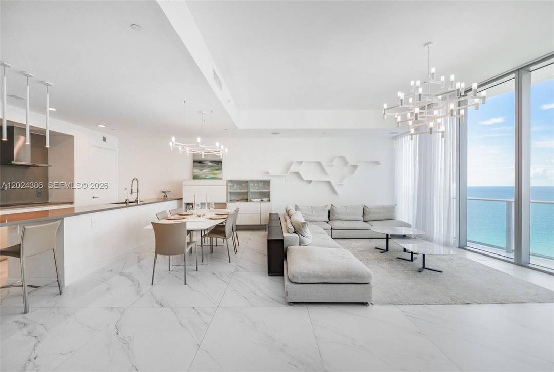 Spectacular panoramic views of the Atlantic Ocean, Intracoastal, and dazzling city skyline from this exceptionally sophisticated residence.