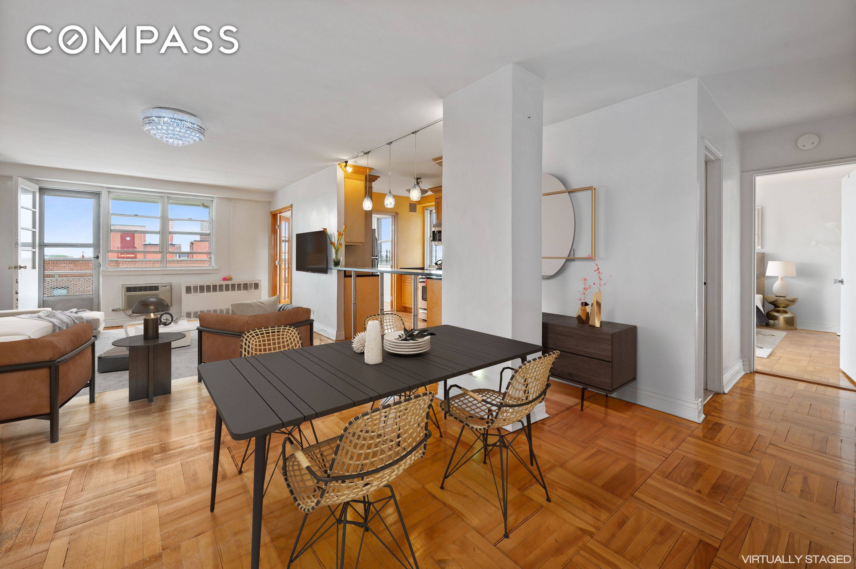 Live on the 9th floor of this 10 story worry free pet friendly coop in the heart of Forest Hills.