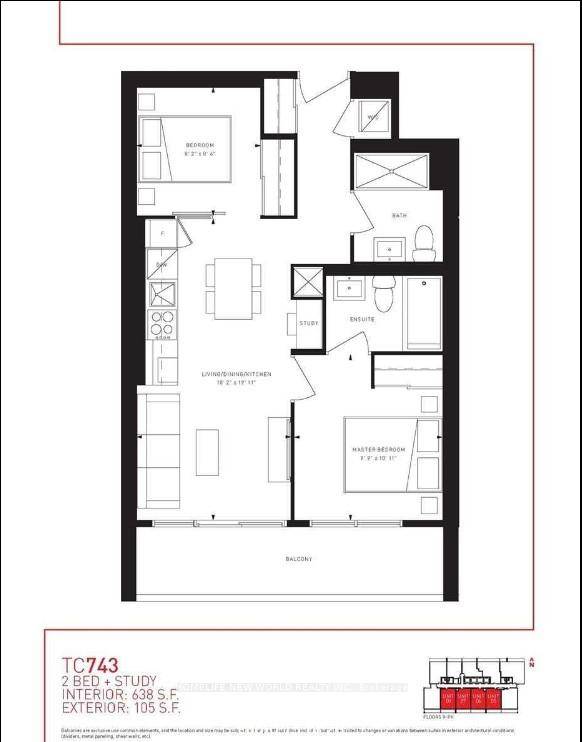 3 Years New Luxury Transit City 2 Condo, 2 Bedroom 2 Bathroom, 638 sqft Great Layout With Large Balcony 105 Sqft 743 Sq Ft Total, Bright South Facing With Unobstructed ...