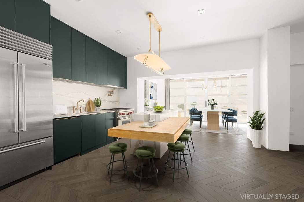 A rare opportunity to own a sprawling triplex townhouse at the end of a serene Battery Park City cul de sac designed and built by the original developer for their ...