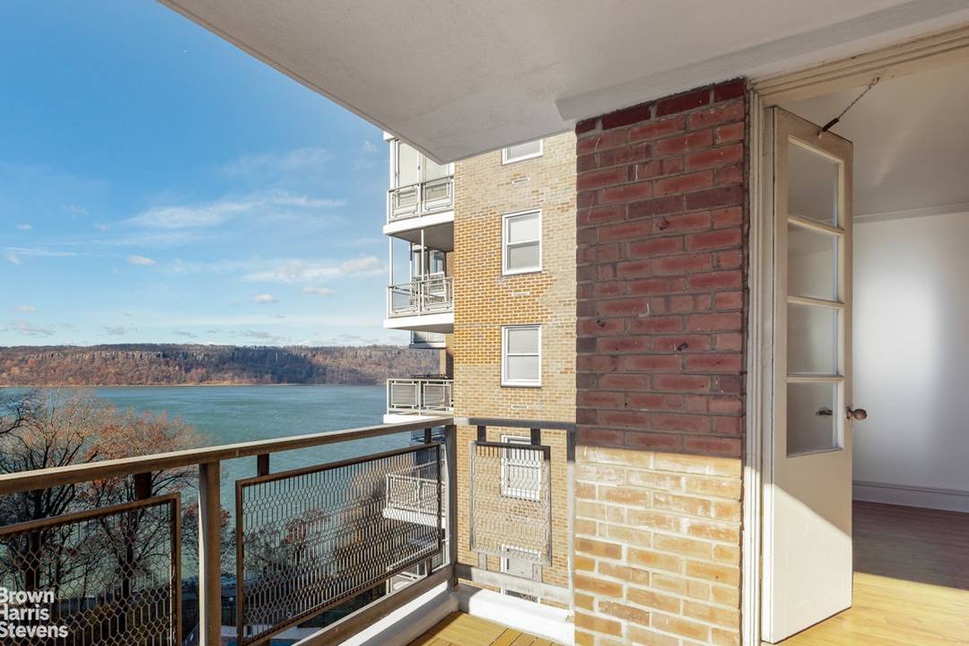 Spectacular Hudson River, Palisades amp ; GWB views in this Oversized 2 Bedroom 2 Bath with a Terrace at the River Terrace Coop in Spuyten Duyvil.