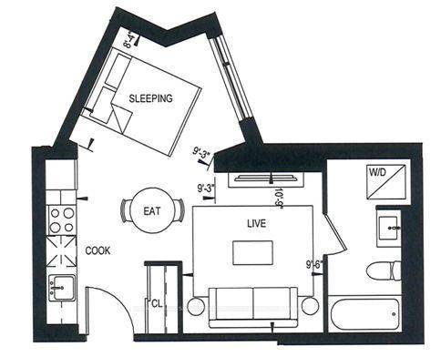 Welcome to 1050 Eastern Ave a brand new, never lived in 1 bedroom, 1 bathroom condo at the edge of The Beach and Leslieville.