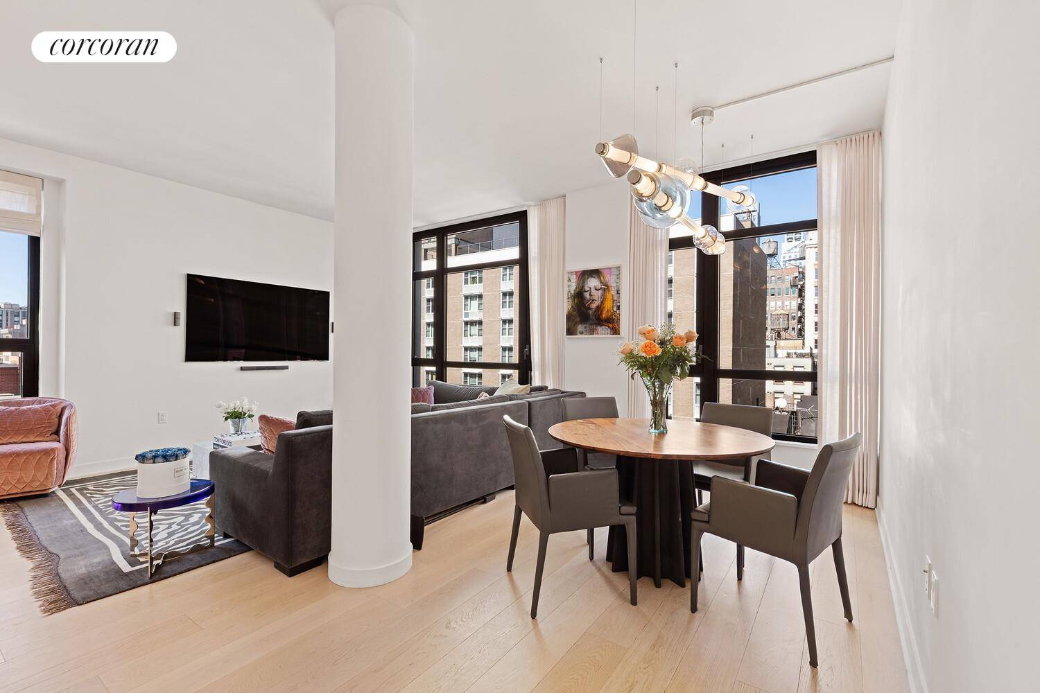 128 West 23rd Street, 8B This two bedroom, two and a half bath residence at The Graydon spans approximately 1, 427 square feet and offers north and west exposures.