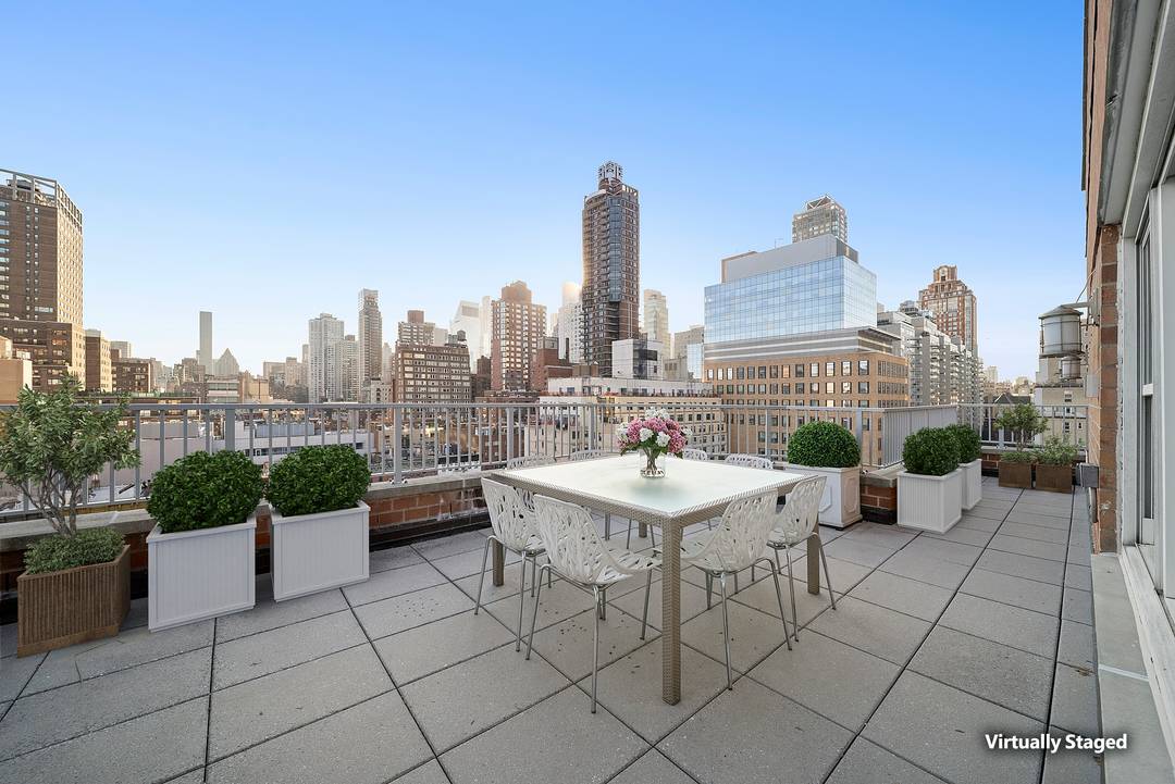 Terrace Lover's Dream on the Upper East Side Perched atop the penthouse level of a full service Upper East Side cooperative, this exceptional three bedroom, three bathroom residence is wrapped ...