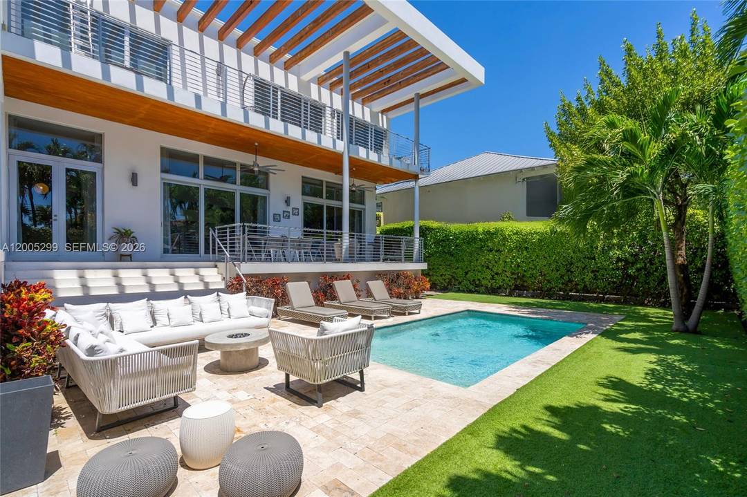 Situated on a unique 8, 125 SF oversized lot, this modern 6 bedroom, 5 bathroom residence plus powder room offers a compelling combination of space, privacy, and strategic positioning in ...