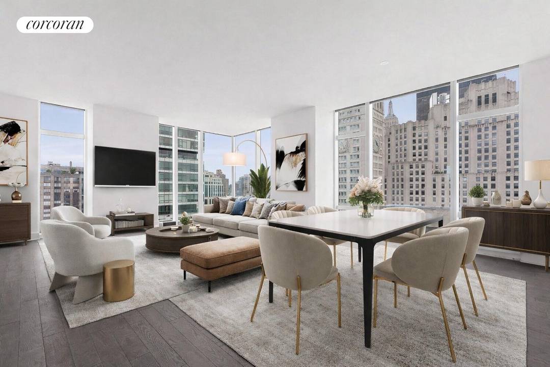 Welcome to 28A, an astonishing two bedroom corner residence surrounded by floor to ceiling windows showcasing stunning views of the Midtown and Downtown skyline.