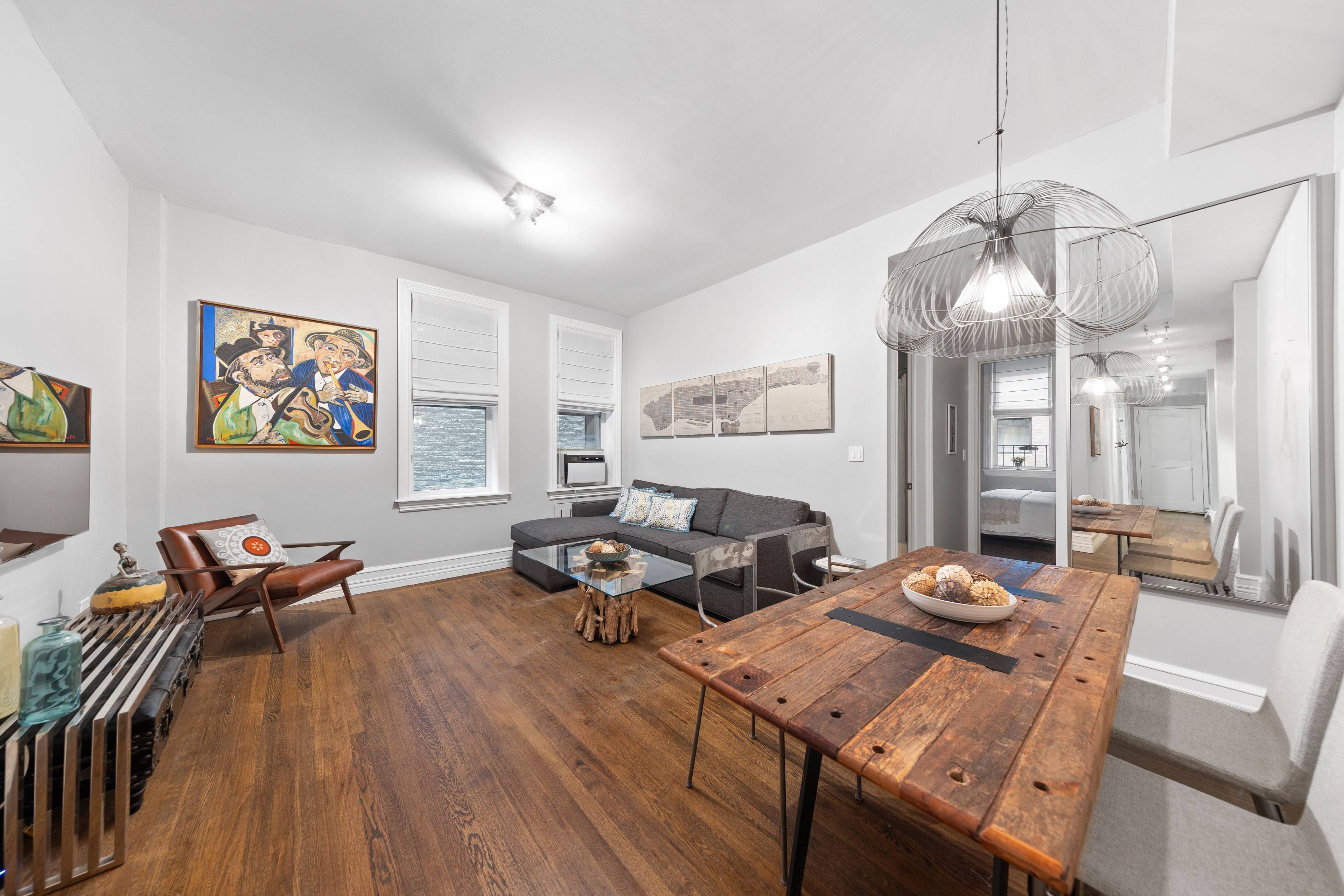 Apartment 6G at The Coronet Condominium is a stunning renovated two bedroom, one and a half bathroom that harmoniously blends prewar charm with modern luxury.