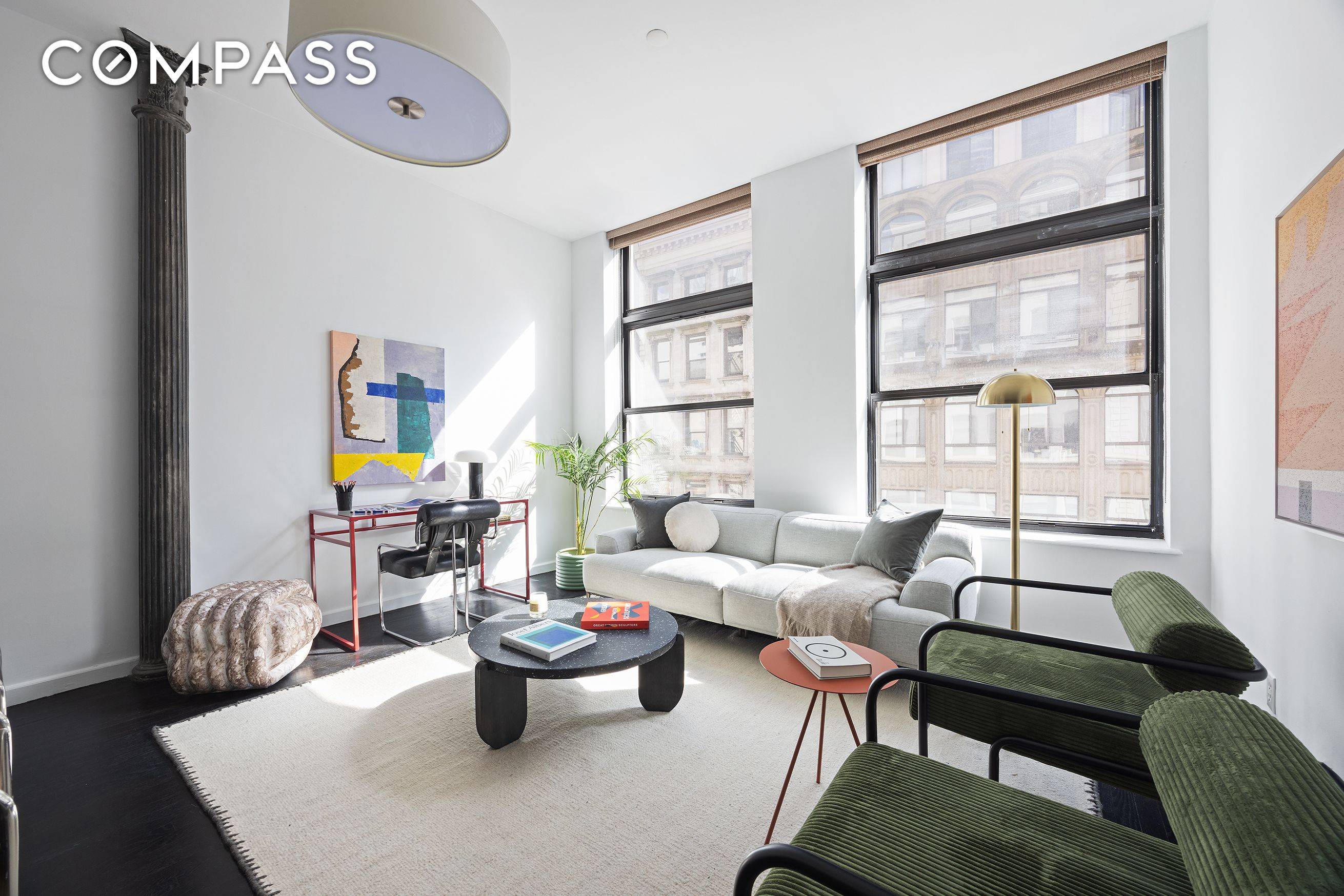 Situated in a well maintained boutique condominium in Tribeca, this spacious one bedroom, one bathroom loft combines generous proportions with thoughtful design and abundant natural light.