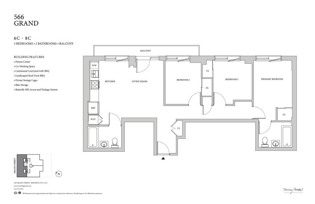 Experience Modern Comfort in 566 Grands Stylish One Bedroom UnitsBe among the first to visit our last available three bedroom, unit 7C, a sophisticated three bedroom two bath home at ...