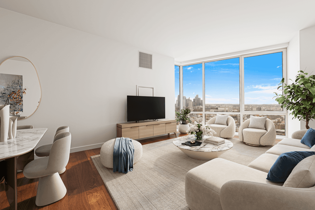 Residence 31E is the largest of the two bedroom lines at the Greenpoint.