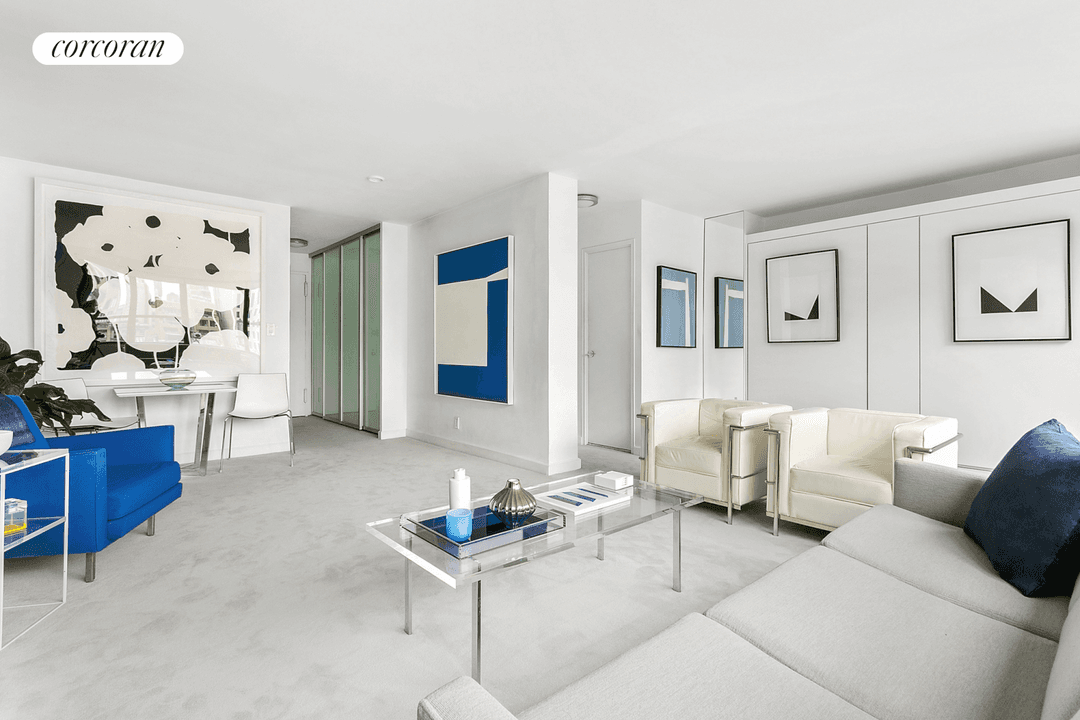 Originally a junior 1 bedroom and now configured as a large alcove studio, 7 East 14th Street 1208 is a rare find !