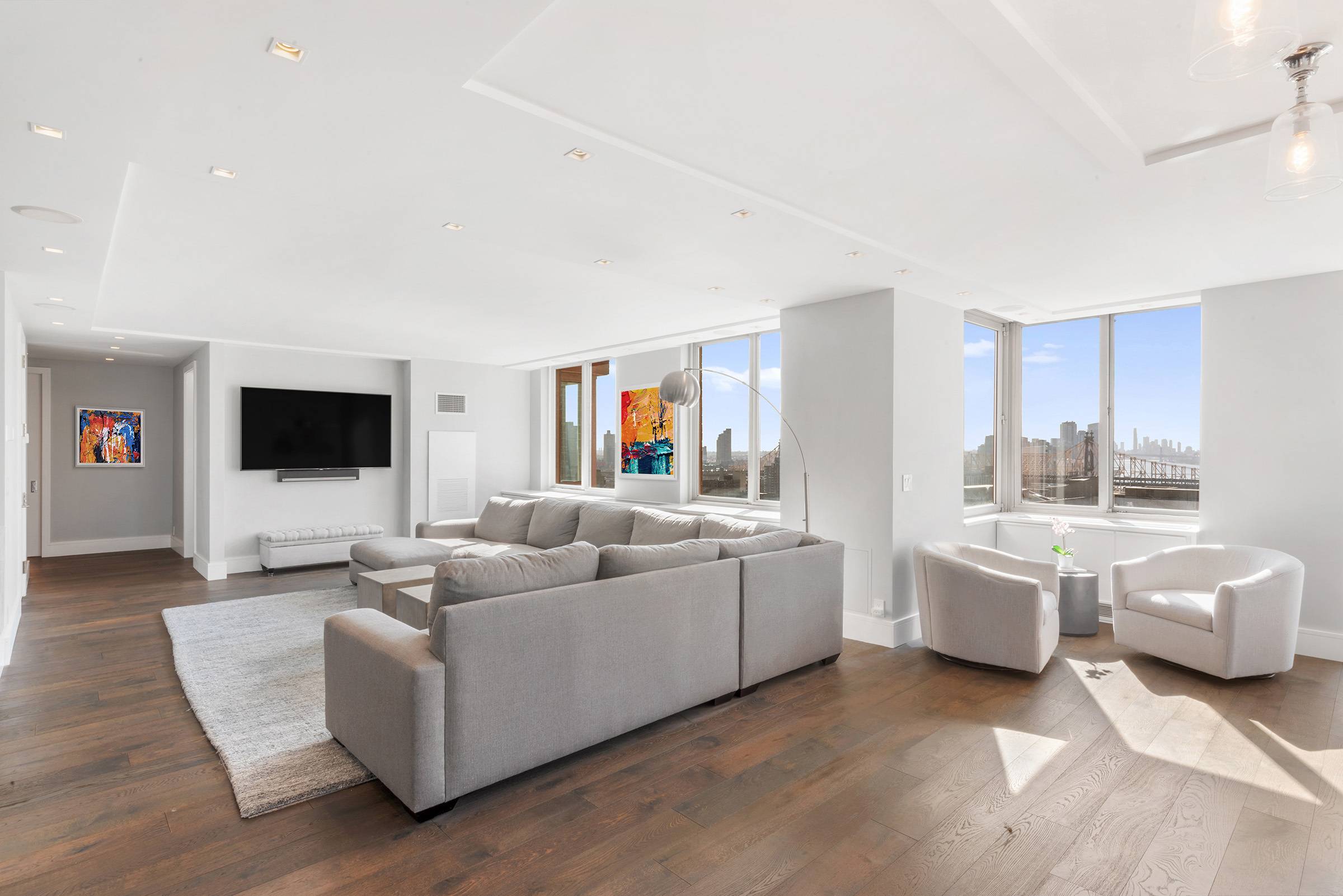 Own views of Manhattan, the 59th Street bridge, and the rapidly changing Brooklyn and Queens Skylines from this sprawling, three bed, four bath, condominium at the coveted Belaire.