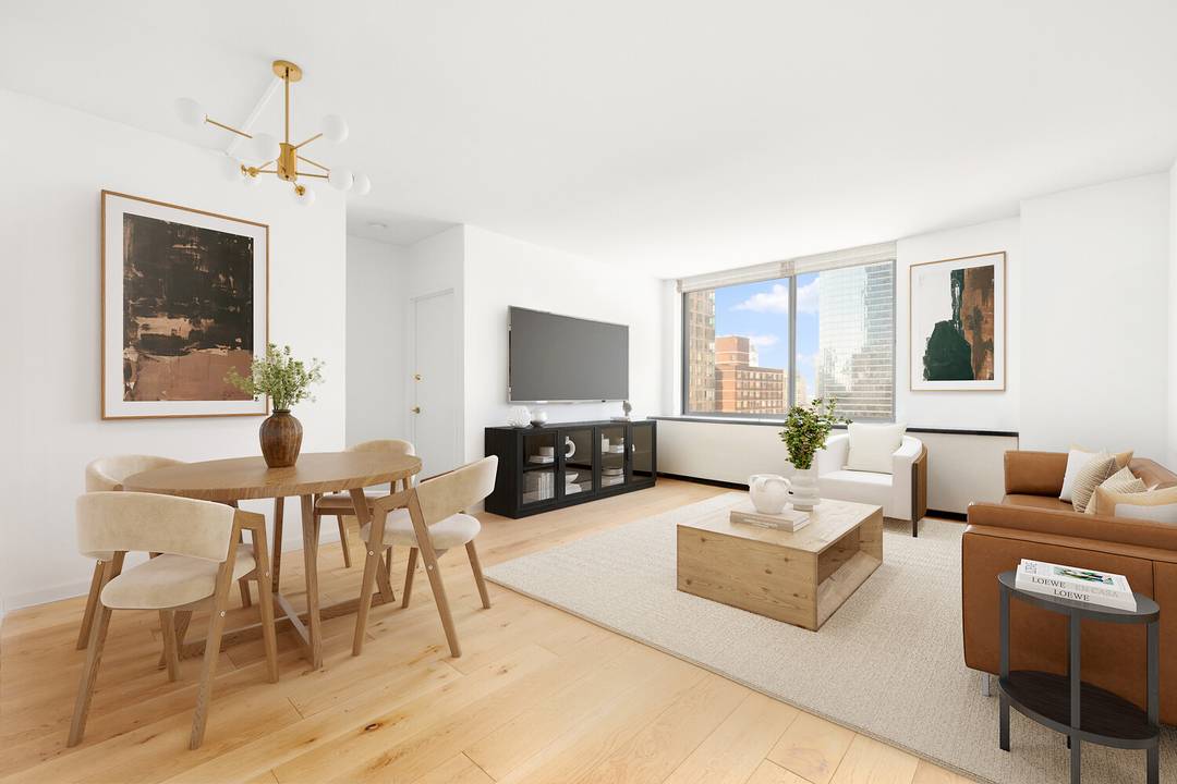 This thoughtfully designed split two bedroom, two bath residence offers an exceptional balance of space, light, and functionality.