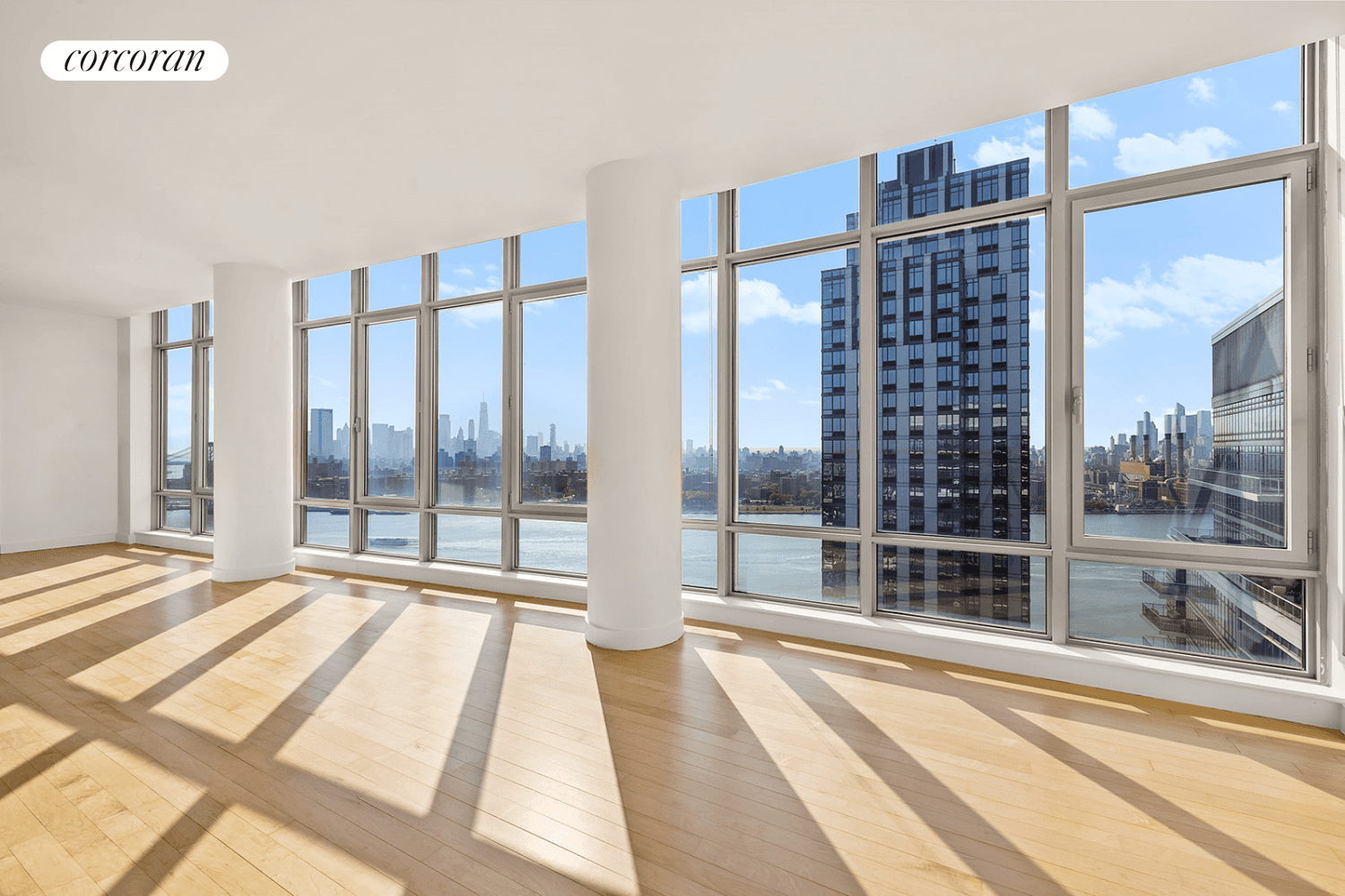 Stunning views from this duplex penthouse on the western face of 1 Northside Piers !