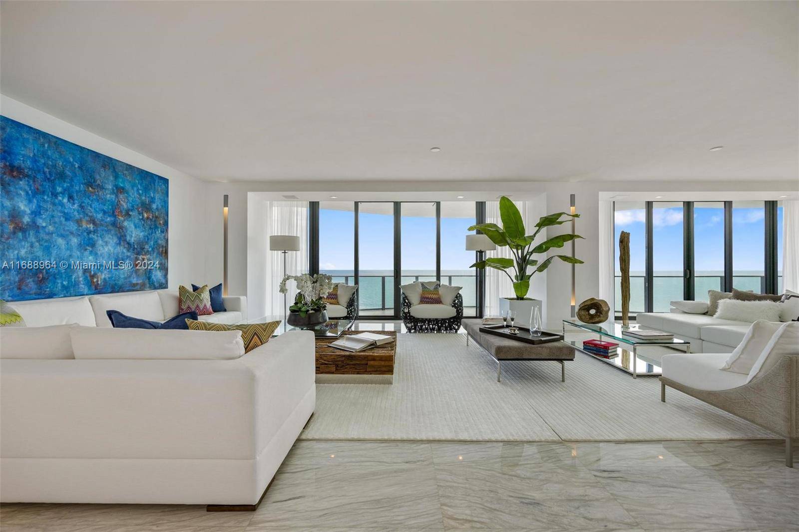 Move in ready, full floor residence with 360 degree views.