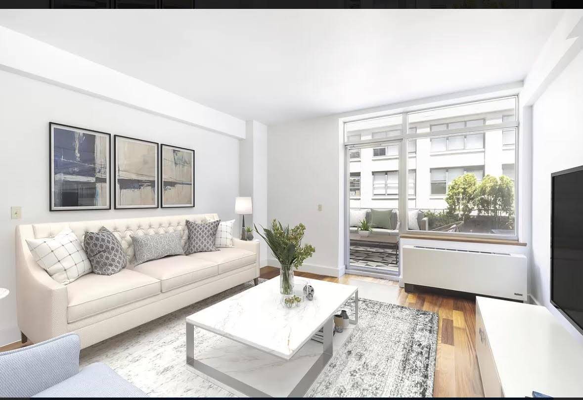 Rarely available high floor 2 bed 2 full baths with 773 sq ft terrace at 84 Front Prime DUMBO location.