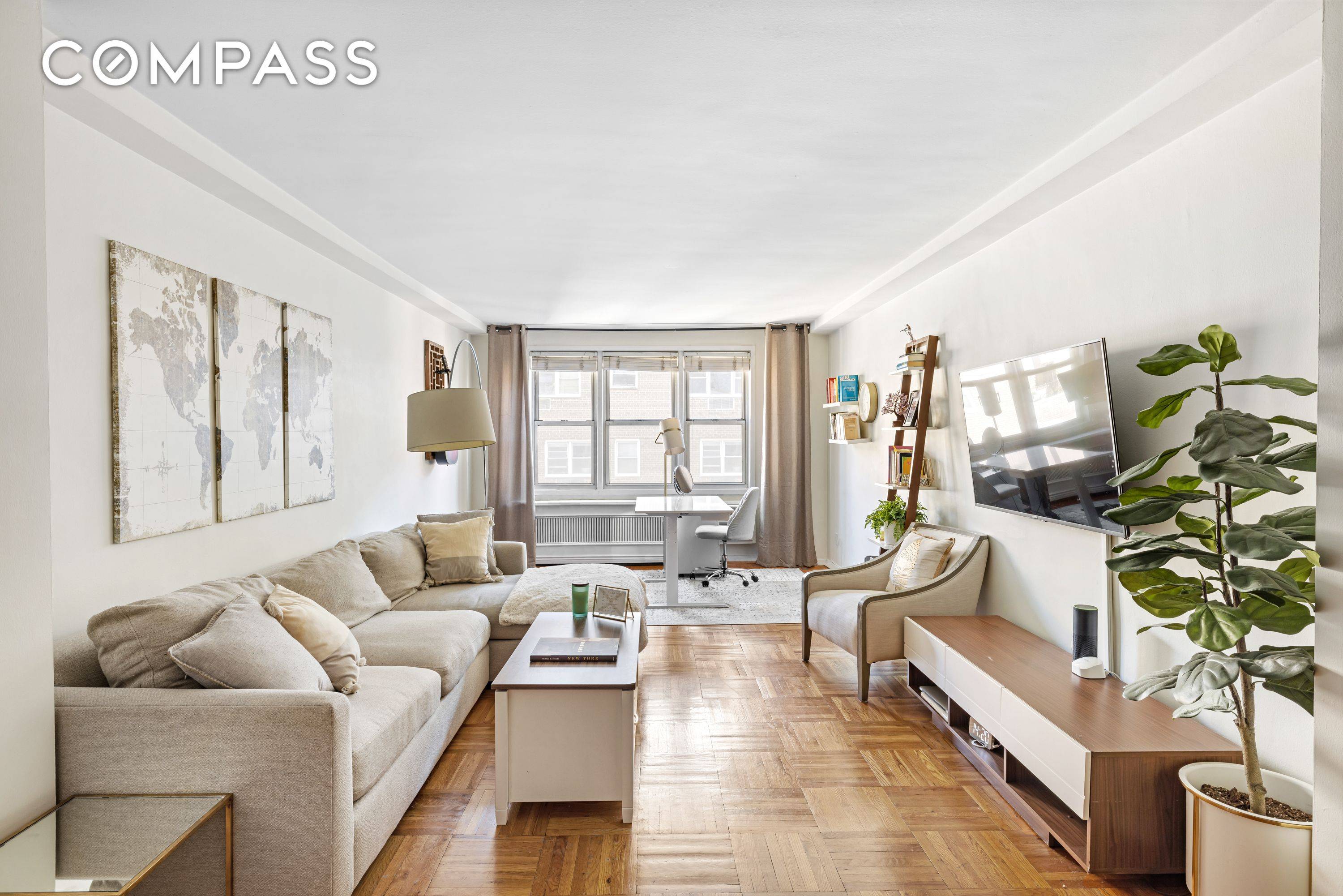 PRICE ADJUSTMENT ! Incredibly flexible co op sublet upon ownership Corner One bedroom with endless storage and gorgeous light.