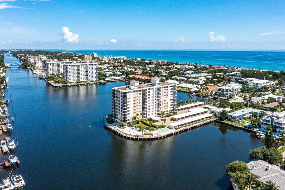 Experience spectacular Intracoastal and ocean views from every room in this 9th floor 2BR 2BA condo at Seagate Manor just two blocks from the beach and steps to Atlantic Avenue's ...