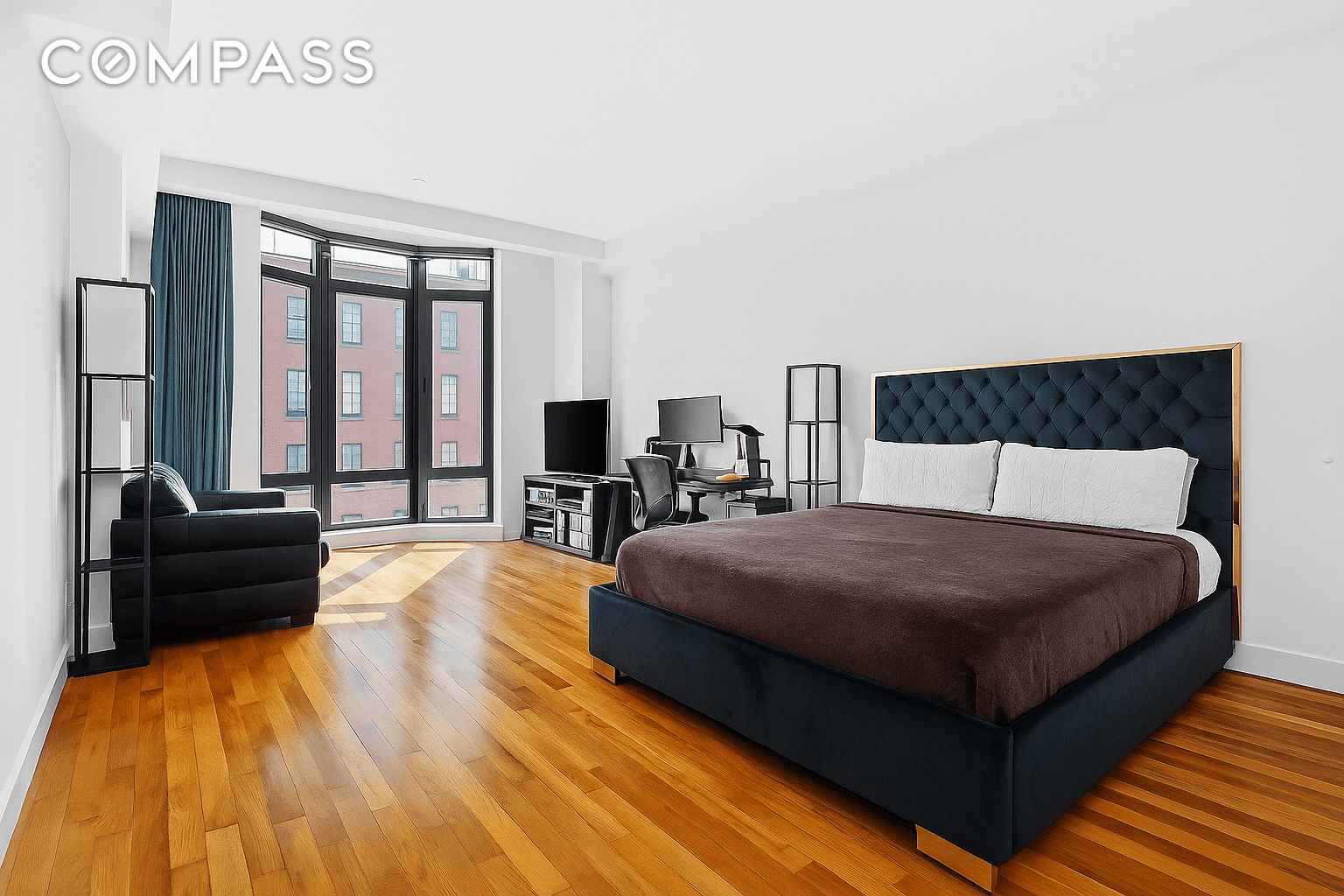 Welcome to this bright, airy, and generously sized south facing studio, located in a boutique luxury condominium in the heart of Williamsburg.
