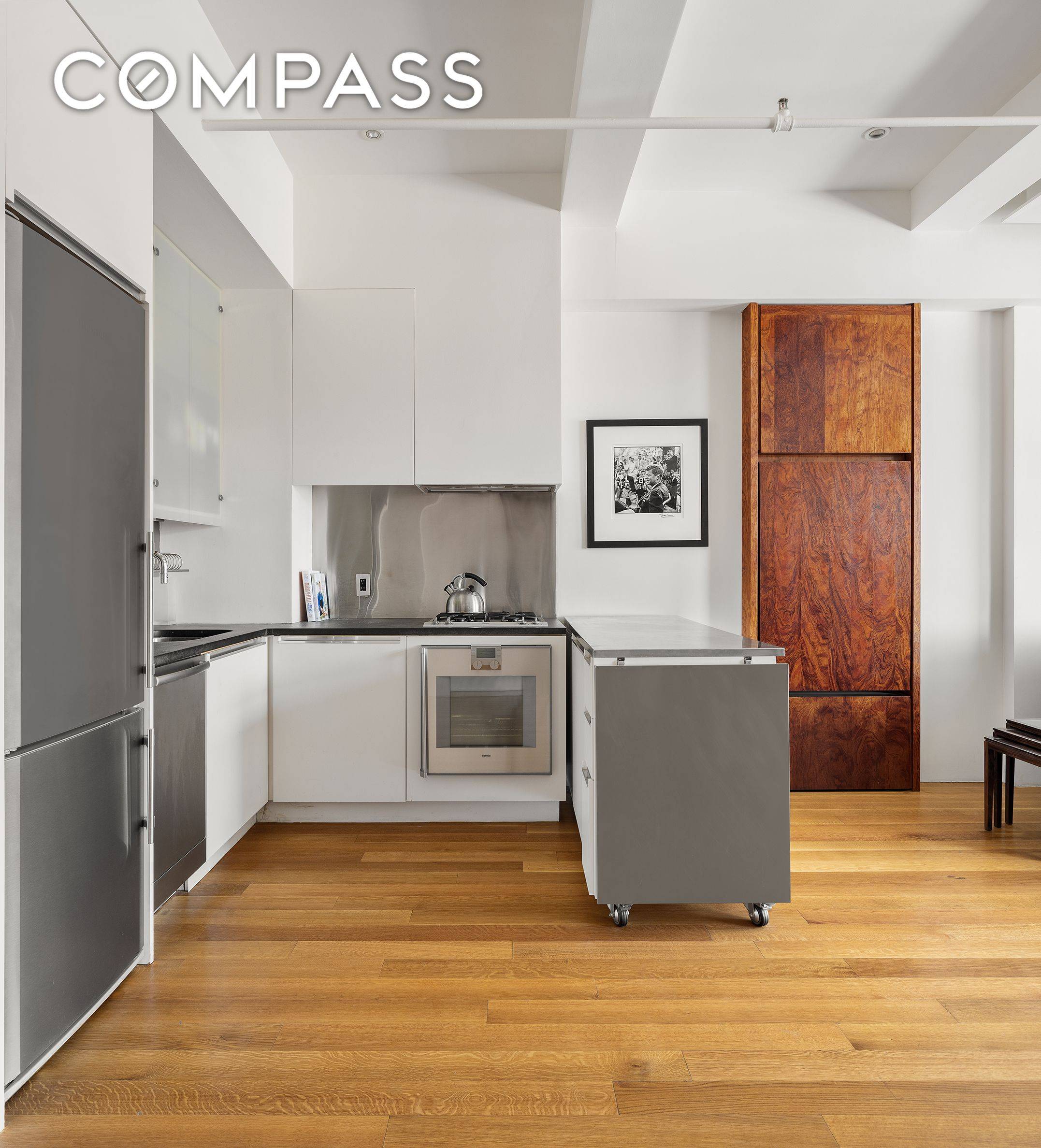 This dreamy, renovated NoHo duplex on a high floor boasts outstanding light and views, perched above where Greenwich Village, Noho, and Soho intersect.