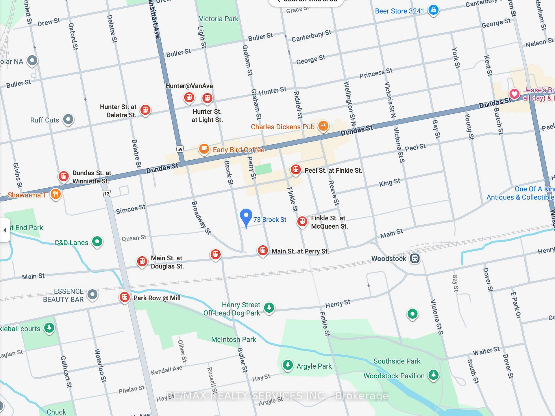 Downtown Woodstock Live Work or Investment Opportunity C3 Zoning 49 113 ft Lot 7 Parking SpacesPrime mixed use property ideally located near Woodstock's downtown core and VIA Station.
