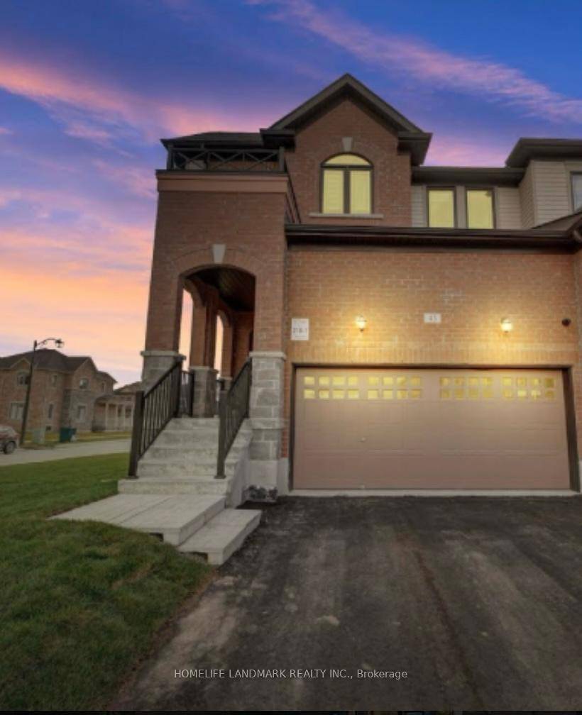 Welcome to 43 Lorne Thomas Place in Alliston's newest and most desirable neighbourhood a stunning full brick end unit townhome that feels just like a semi, sitting proudly on a ...