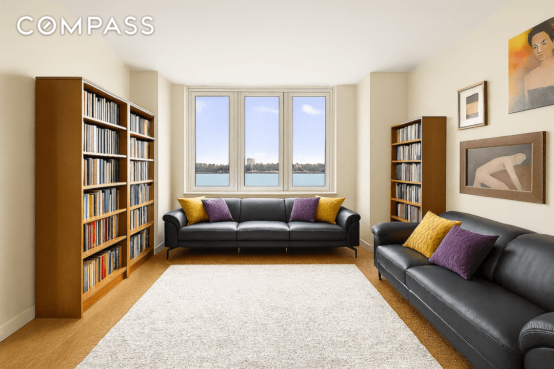 Experience iconic Upper West Side living with sweeping, front row Hudson River views.
