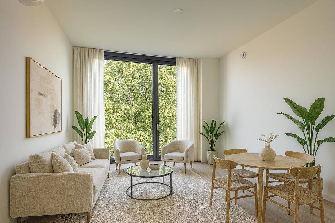 Residence G31 is a triple exposure spacious two bedroom, two bathroom unit that seamlessly blends comfort with expansive living.