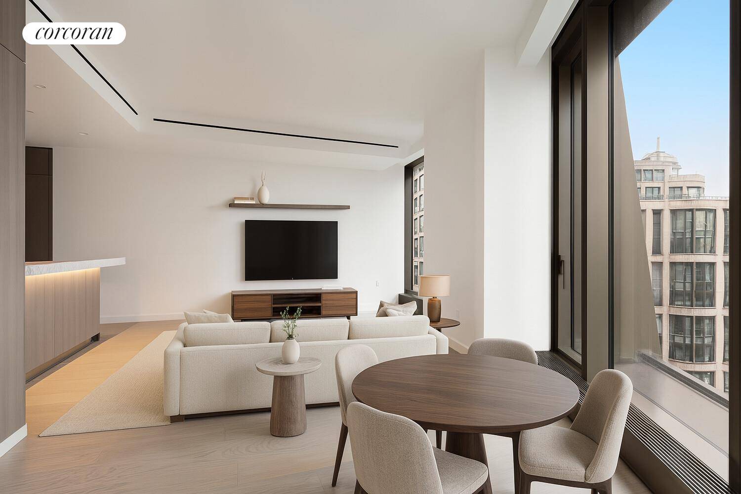 The highest one bedroom unit available at One High Line, with 1 higher ceilings than the units on lower floors.